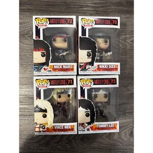 Funko Pop Rocks Motley Crue Set Nikki Sixx Vince Neil Mick Mars Tommy Lee 70-73
